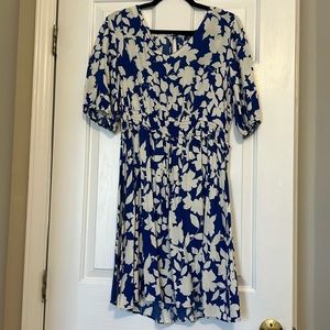 Blue and white floral dress - size 12